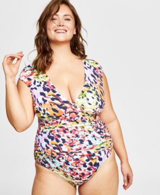 macys plus size swim suits