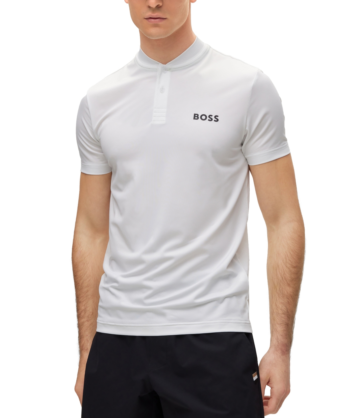 Hugo Boss Boss By  Men's Boss By  X Matteo Berrettini Slim-fit Polo Shirt With Bomber-style In White