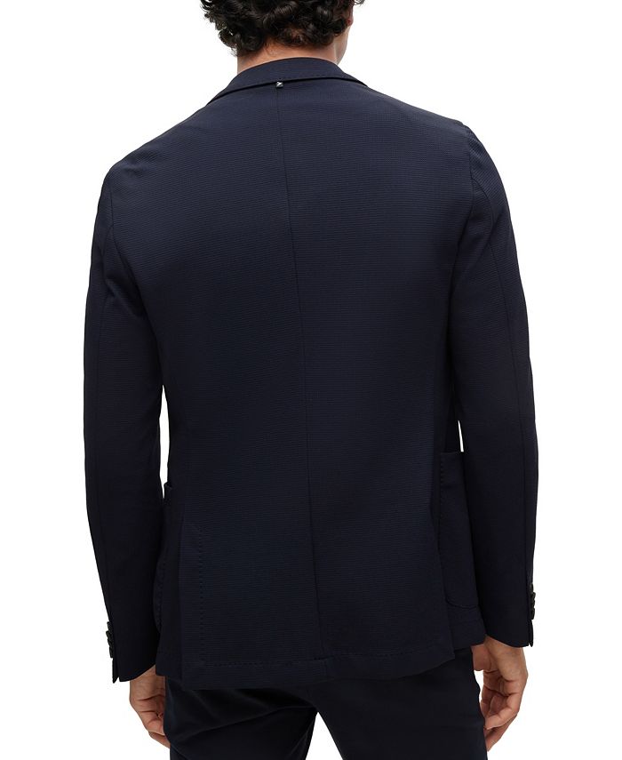 Hugo Boss Men's Slim-Fit Jacket in Micro-Patterned Performance-Stretch ...