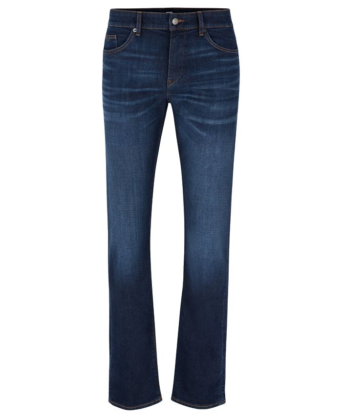 Hugo Boss Men's Slim-Fit Jeans in Super-Soft Dark-Blue Denim - Macy's