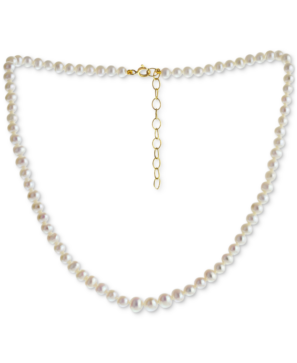Macy's Cultured Freshwater Pearl (4-6mm) Graduated Choker Necklace, 14" + 2" extender (Also in Black & Pink Cultured Freshwater Pearl)