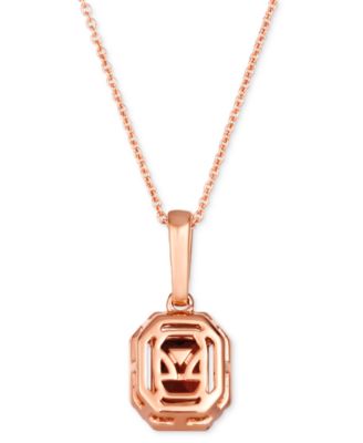Pomegranate Garnet (1-3/8 ct. t.w.) & Diamond (1/8 ct. t.w.) Pendant Necklace in 14k Rose Gold, 18" + 2" extender