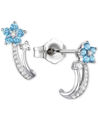 3-Pc. Set Amethyst (1 ct. t.w.) & Lab-Grown White Sapphire (3/8 ct. t.w.) Flower Pendant Necklace, Stud Earrings, & Ring in Sterling Silver (Also in Additional Gemstones)