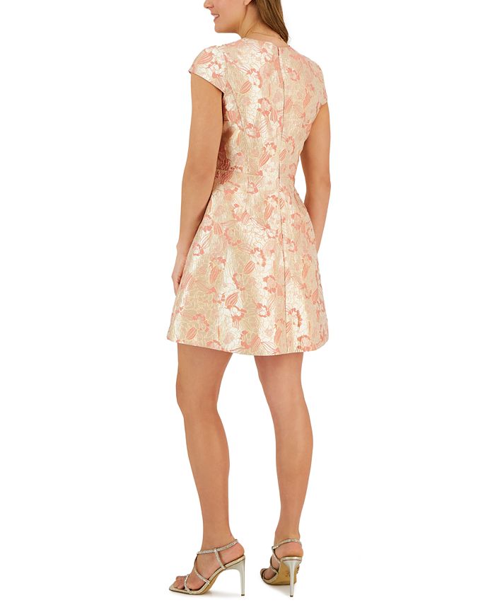 Vince Camuto Women's Fit & Flare Brocade Dress Pink Size 4
