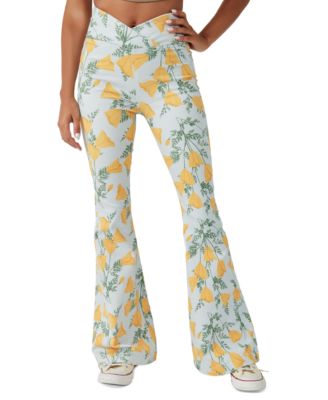 Free People - Women's Venice Beach Printed Flare-Leg Jeans