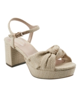 Bandolino Women's Prezley Platform Block Heel Dress Sandals - Light Natural Raffia