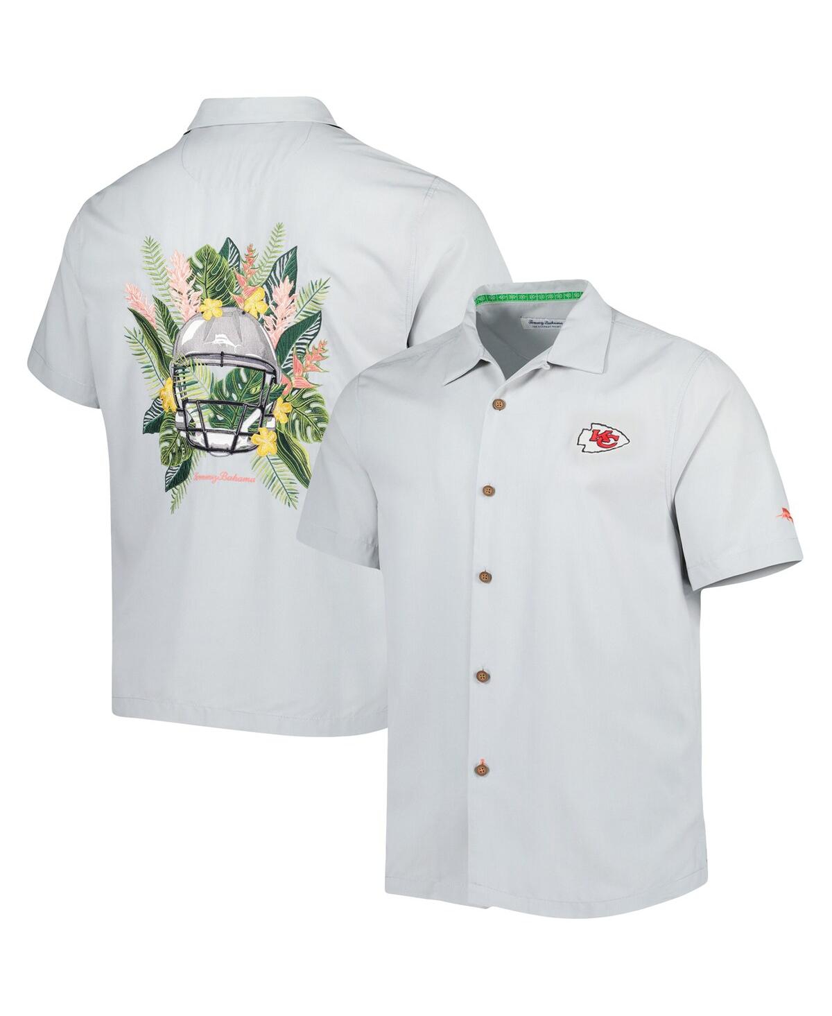 Shop Tommy Bahama Men's  Gray Kansas City Chiefs Coconut Point Frondly Fan Camp Islandzone Button-up Shirt