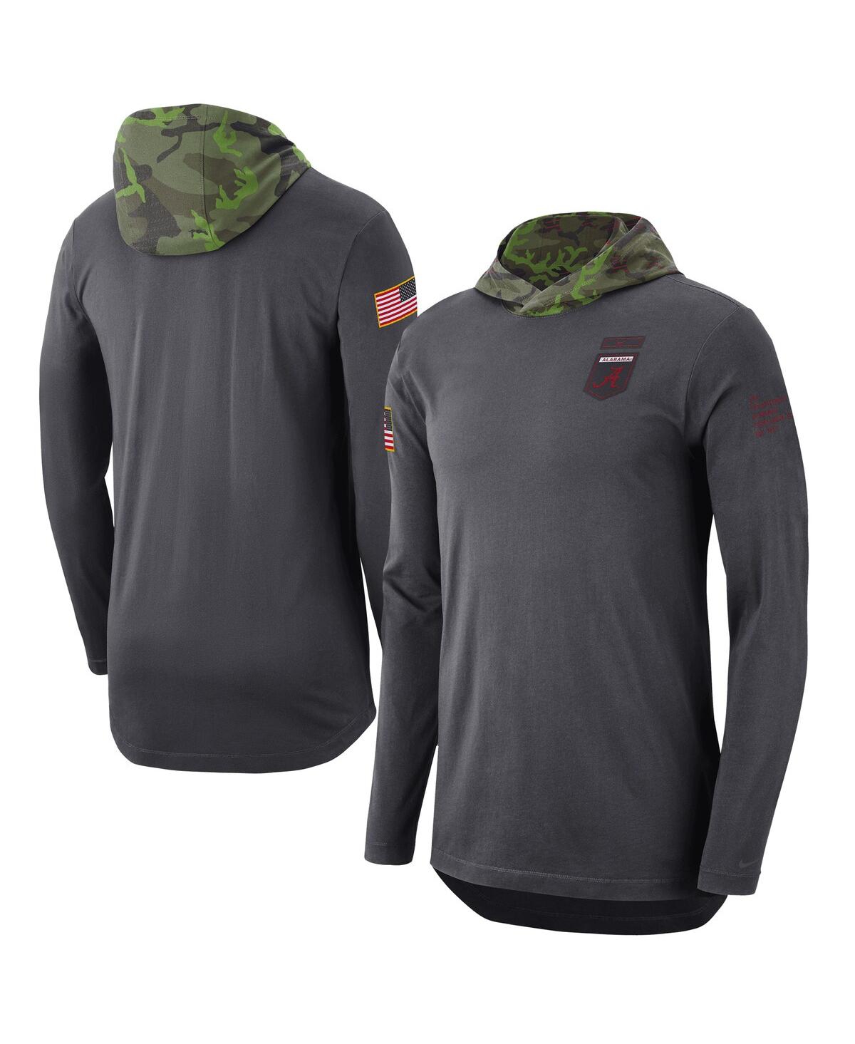 Men's NikeAlabama Crimson Tide Military-Inspired Long Sleeve Hoodie T-shirt - Anthracite
