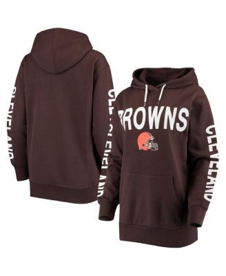 Women's Brown Cleveland Browns Extra Point Pullover Hoodie