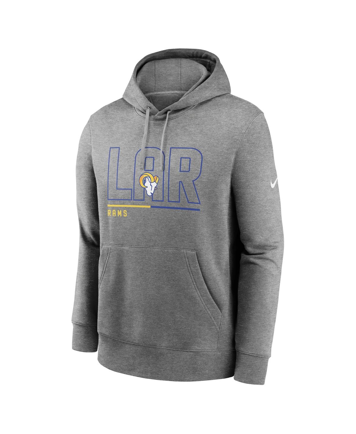 Shop Nike Men's  Heathered Gray Los Angeles Rams City Code Club Fleece Pullover Hoodie In Heather Gray