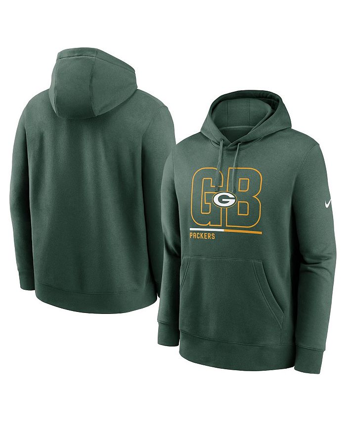 Nike Men's Green Green Bay Packers City Code Club Fleece Pullover ...