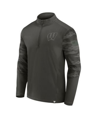 Men's Black Wisconsin Badgers OHT Military-Inspired Appreciation Guardian Quarter-Zip Top