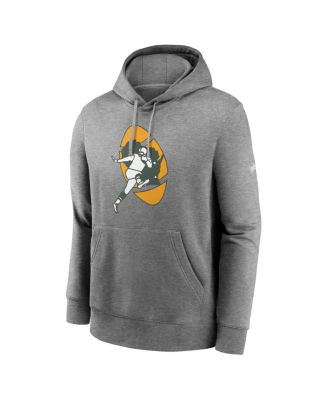 Men's Heathered Gray Green Bay Packers Rewind Club Fleece Pullover Hoodie