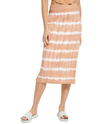 DKNY Jeans - Women's Tie-Dye Ribbed Pull-On Midi Skirt