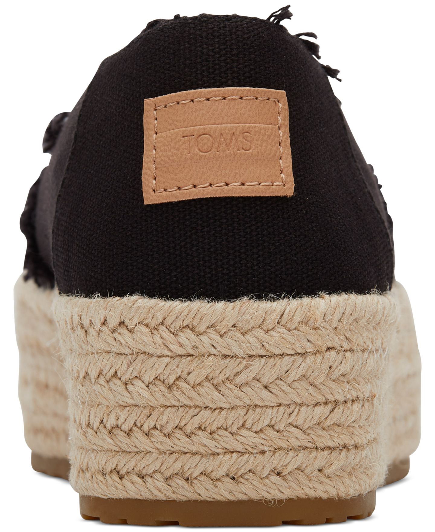 Женские эспадрильи-слипоны Toms Valencia на платформе, цвет: Чёрный холщовый — фото 3