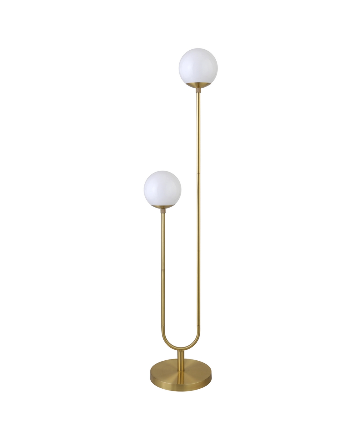 Hudson & Canal Dufrene 2-light Floor Lamp With Glass Shades In Brass