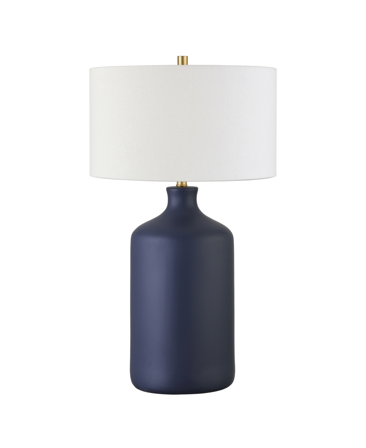 Hudson & Canal Sloane 29" Tall Ceramic Table Lamp With Fabric Shade In Matte Navy