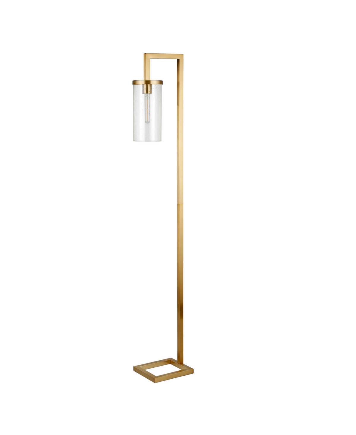 Hudson & Canal Malva Brass Floor Lamp With Seeded Glass Shade