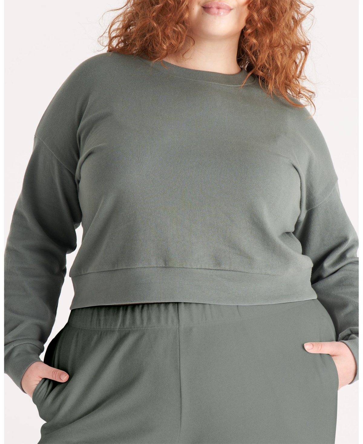  The Women's Cropped Sweatshirt- Plus Size