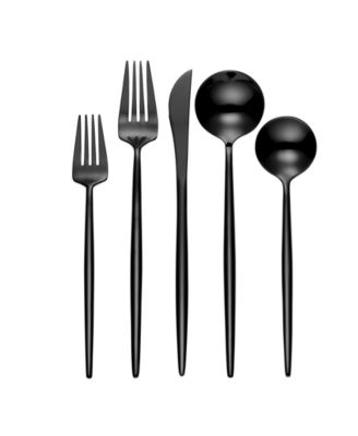 Skandia Zephyr Black 45 Piece Flatware Set, Service For 8