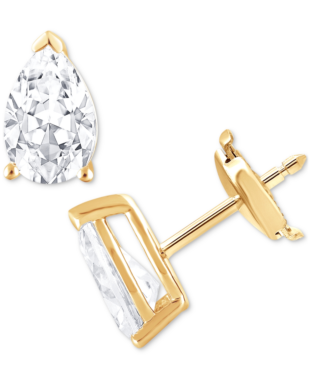 Badgley Mischka Certified Lab Grown Diamond Pear Stud Earrings (6 Ct. T.w.) In 14k Gold In Yellow Gold
