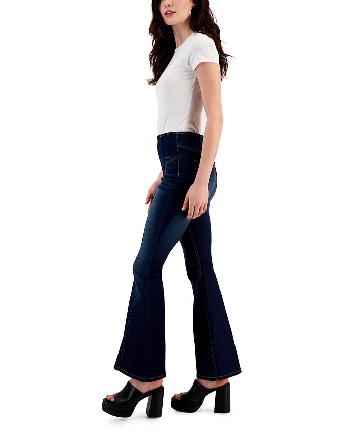 Tinseltown Women's Seamed Pull-On Flare-Leg Denim Jeans & Reviews ...