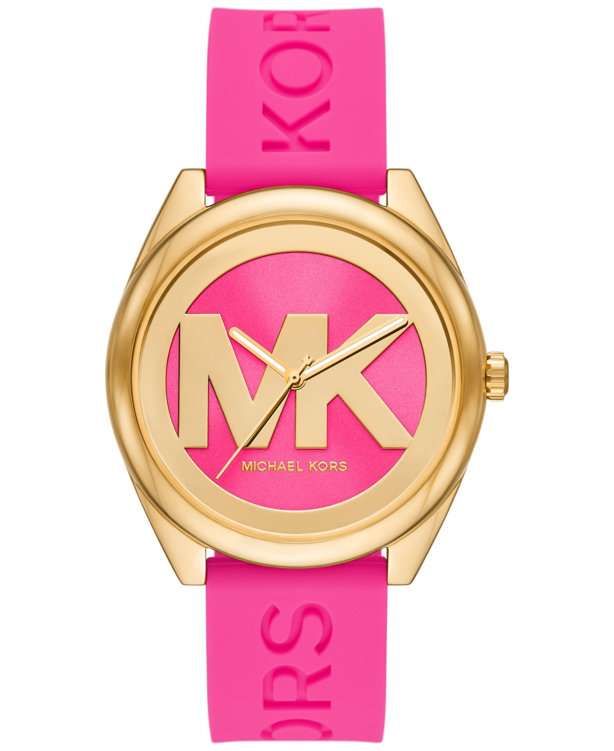 Michael Kors Women's Janelle Three-hand Pink Silicone Watch 42mm