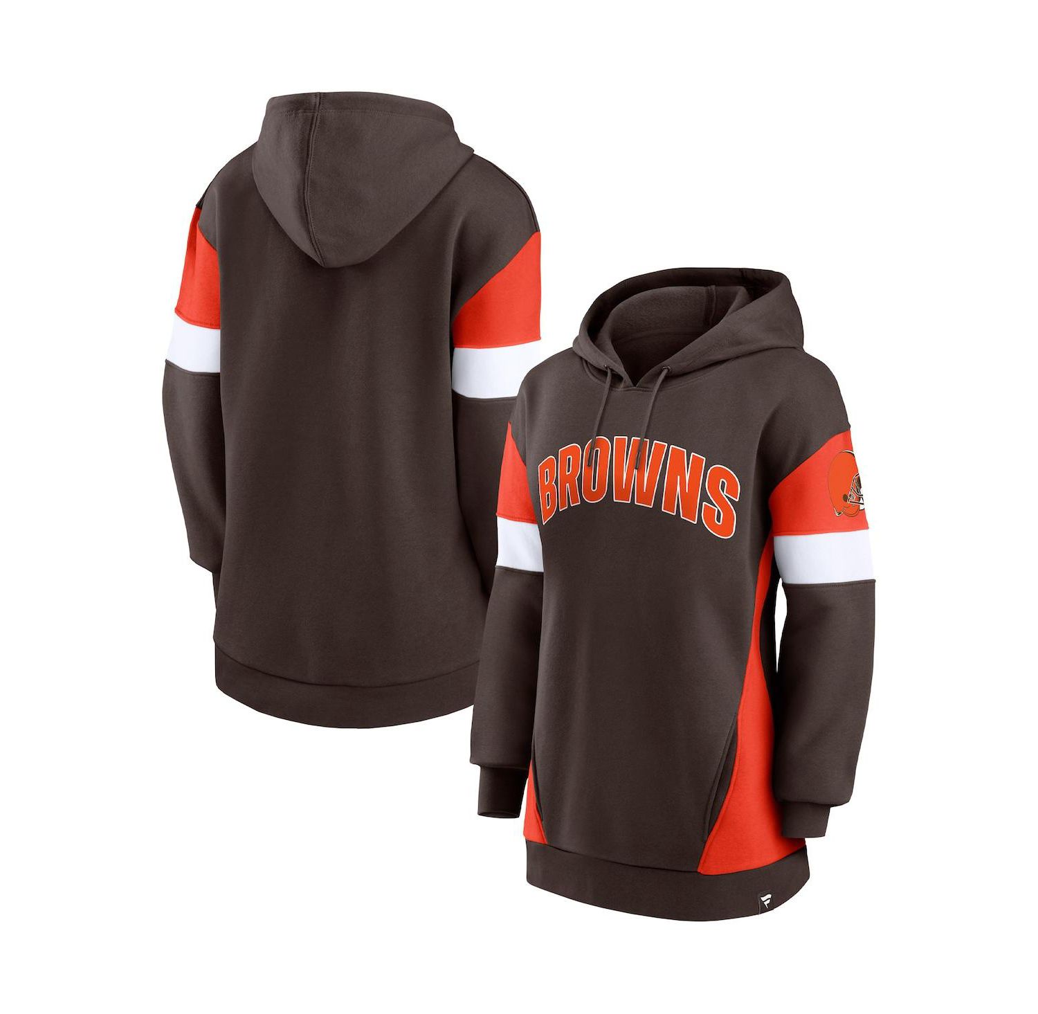 Women's Brown, Orange Cleveland Browns Lock It Down Pullover Hoodie