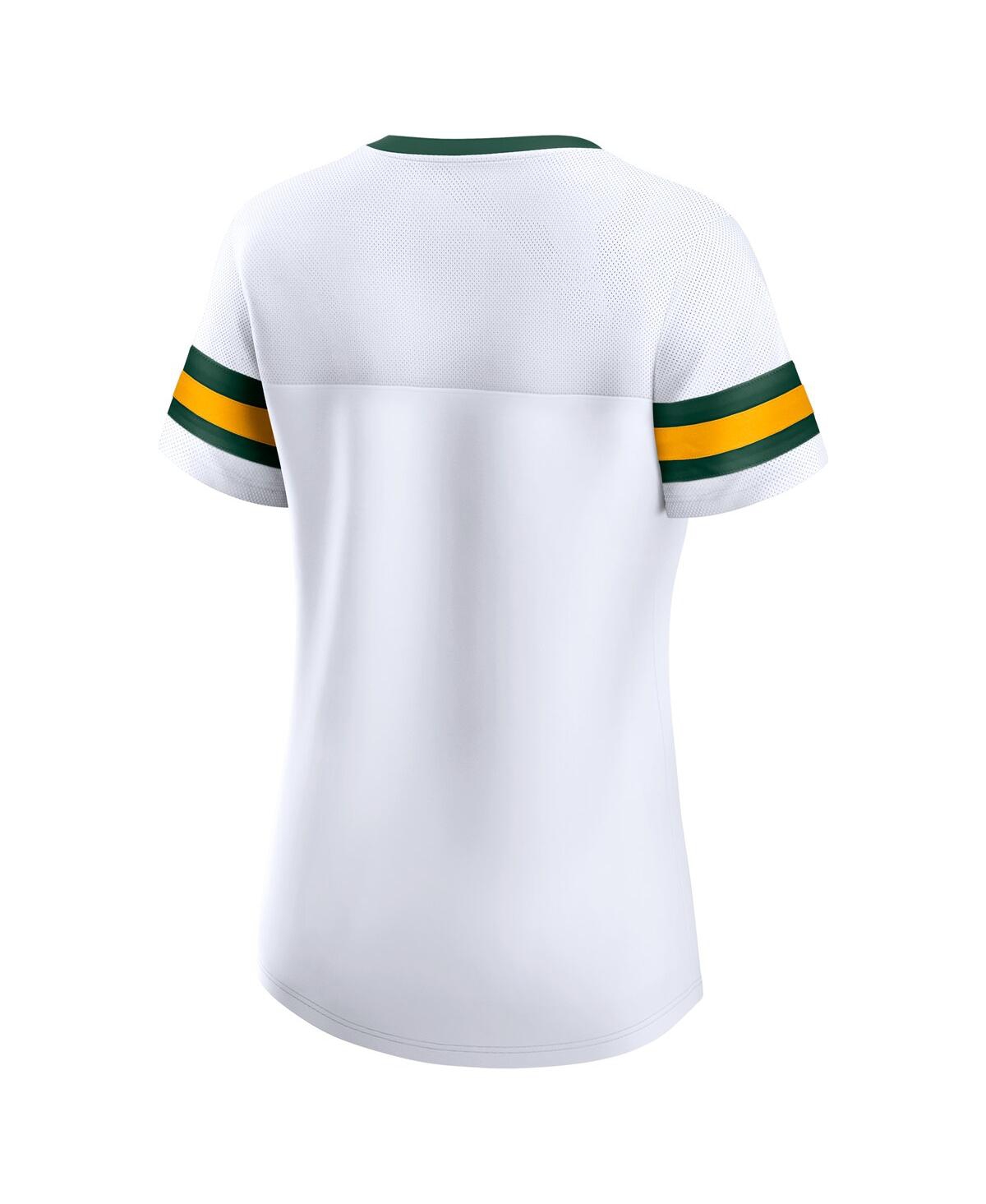 Shop Fanatics Women's  White Green Bay Packers Sunday Best Lace-up T-shirt