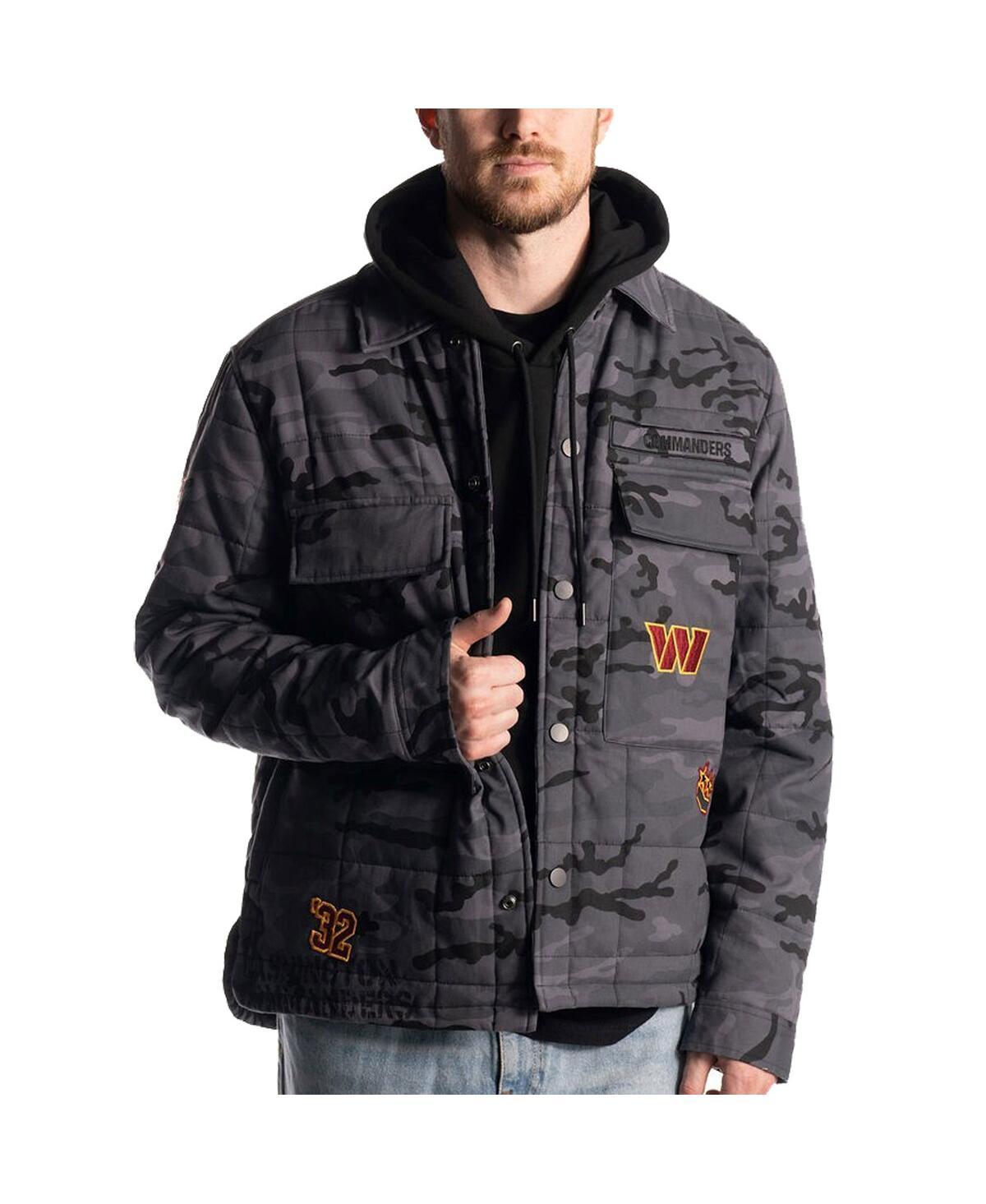 THE WILD COLLECTIVE MEN'S AND WOMEN'S THE WILD COLLECTIVE BLACK WASHINGTON COMMANDERS UTILITY FULL-SNAP JACKET 