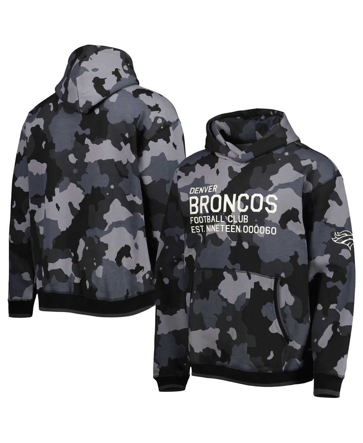 THE WILD COLLECTIVE MEN'S THE WILD COLLECTIVE BLACK DENVER BRONCOS CAMO PULLOVER HOODIE 