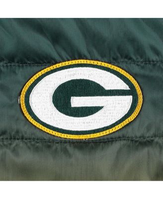 Women's Green, Gold Green Bay Packers Color Block Full-Zip Puffer Jacket
