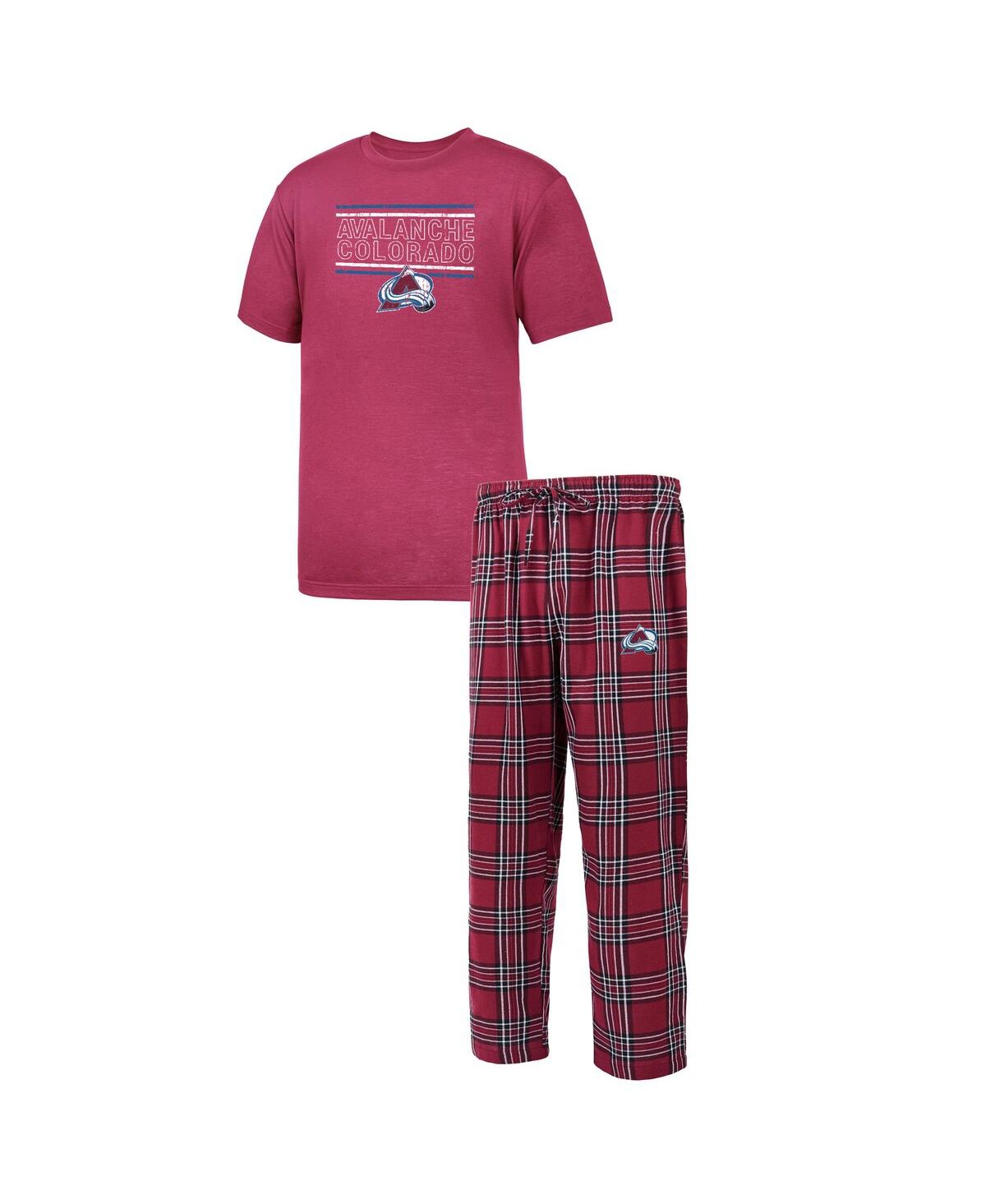 Men's Burgundy Colorado Avalanche Big and Tall T-shirt and Pajama Pants Sleep Set - Burgundy