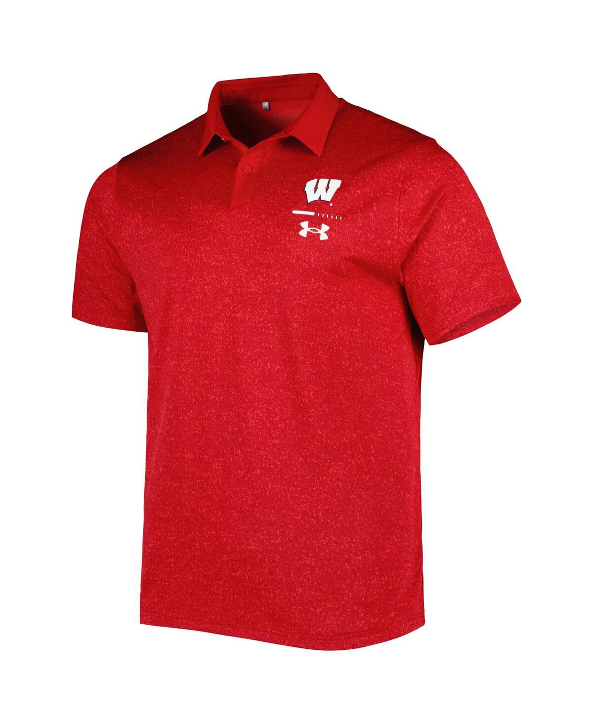 Shop Under Armour Men's  Red Wisconsin Badgers Static Performance Polo Shirt