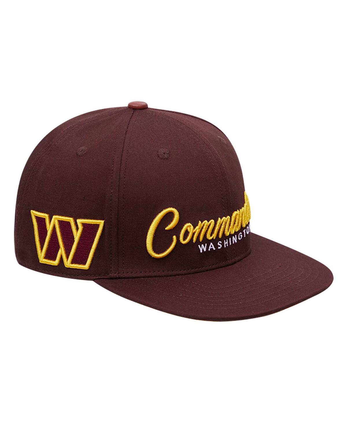 Shop Pro Standard Men's  Burgundy Washington Commanders Script Wordmark Snapback Hat