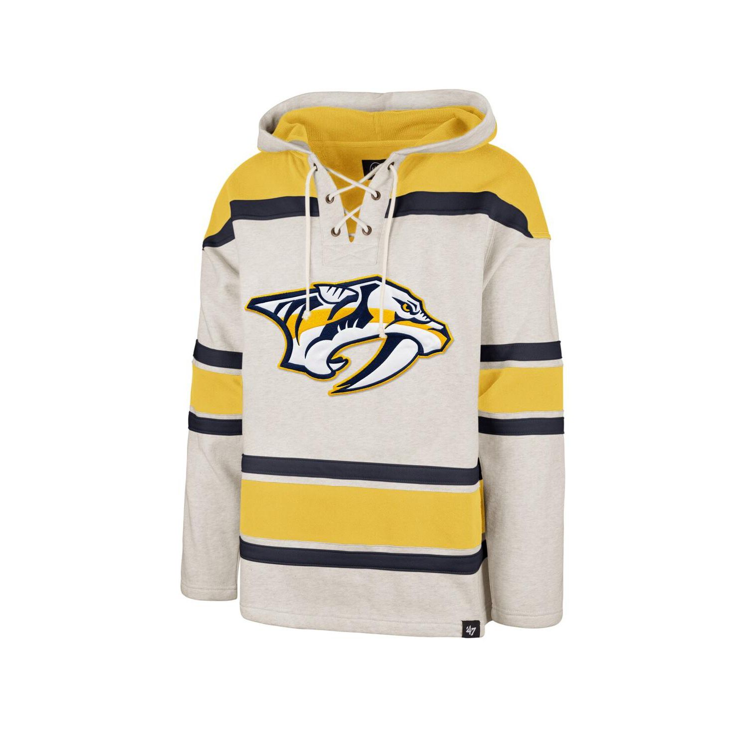 Men's Oatmeal Nashville Predators Rockaway Lace-Up Pullover Hoodie