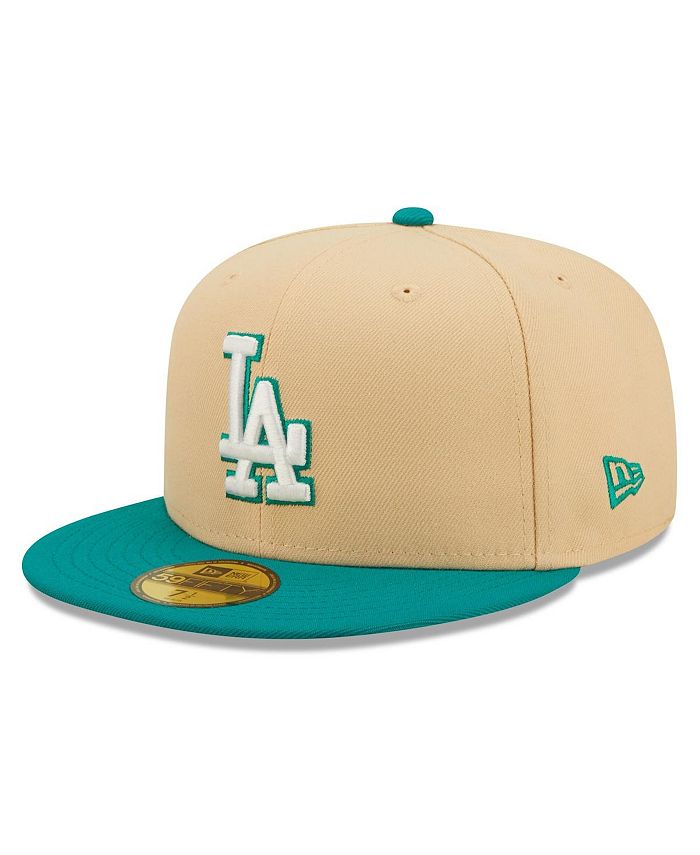 New Era Men's Natural, Teal Los Angeles Dodgers Mango Forest 59FIFTY ...