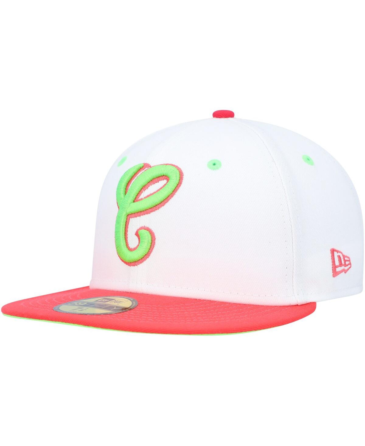 Men's New Era Coral Chicago White Sox Cooperstown Collection Comiskey Park 75th Anniversary Strawberry Lolli 59FIFTY Fitted Hat - Coral