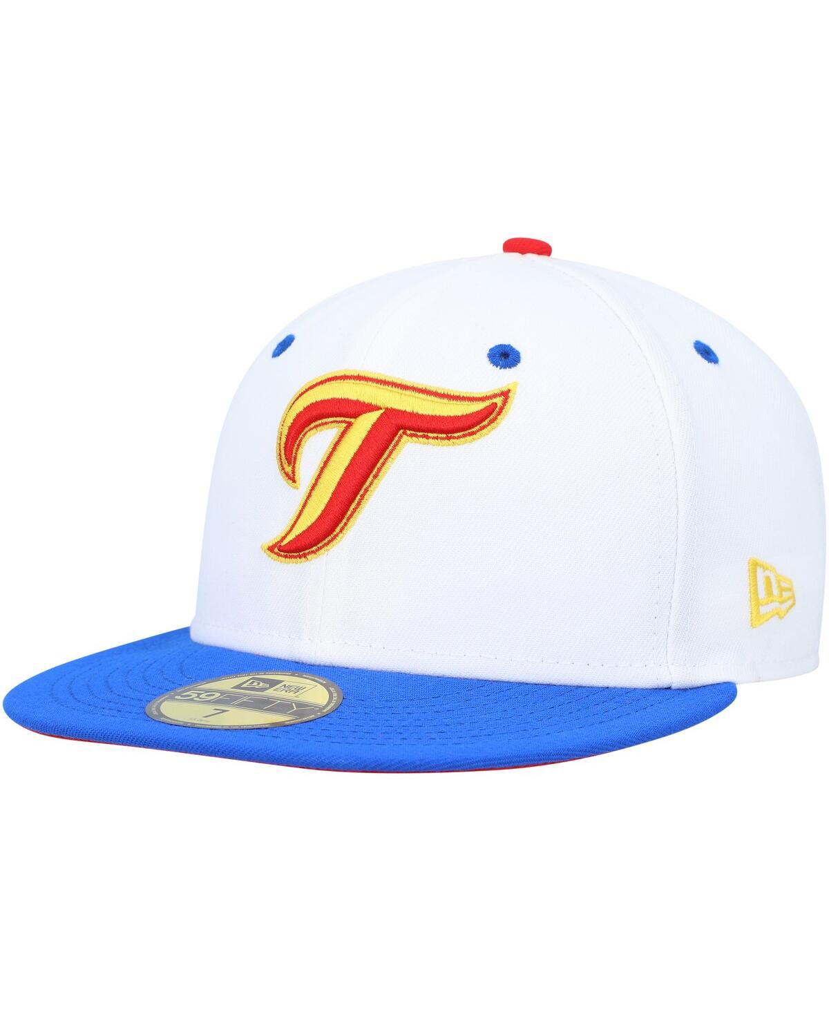 New Era Men's  White, Royal Toronto Blue Jays 30th Anniversary Cherry Lolli 59fifty Fitted Hat In White,royal