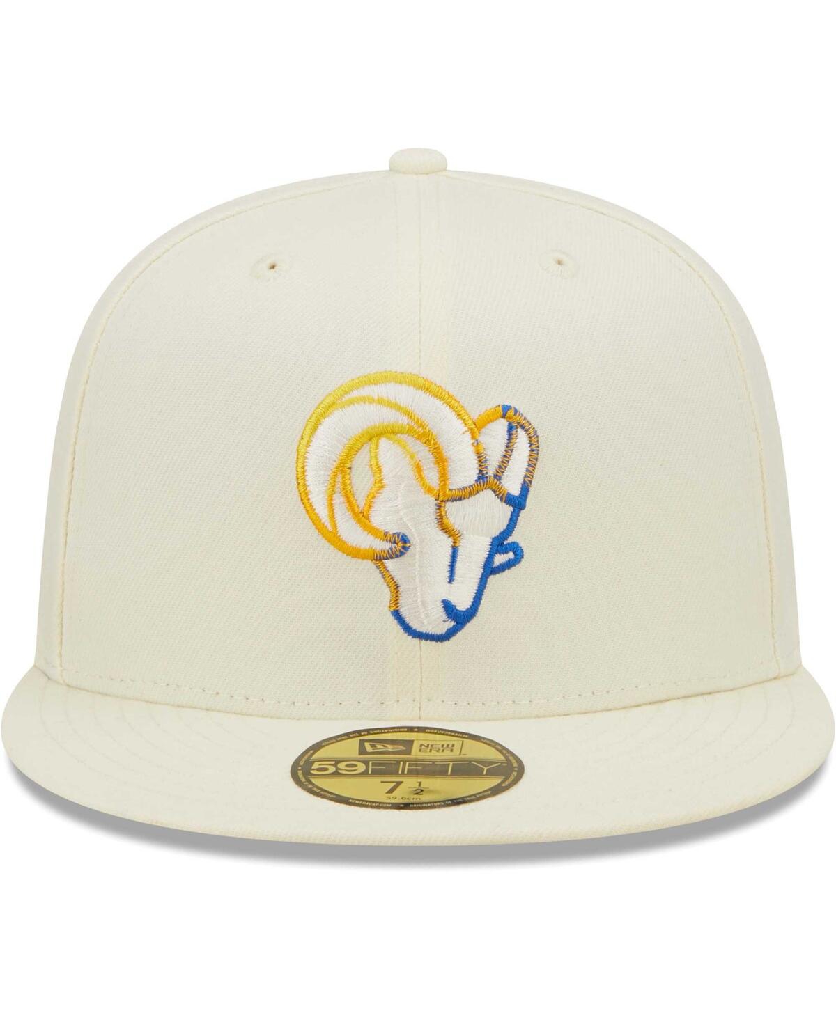 New Era Cream Los Angeles Rams Chrome Dim 59fifty Fitted Hat In Cream