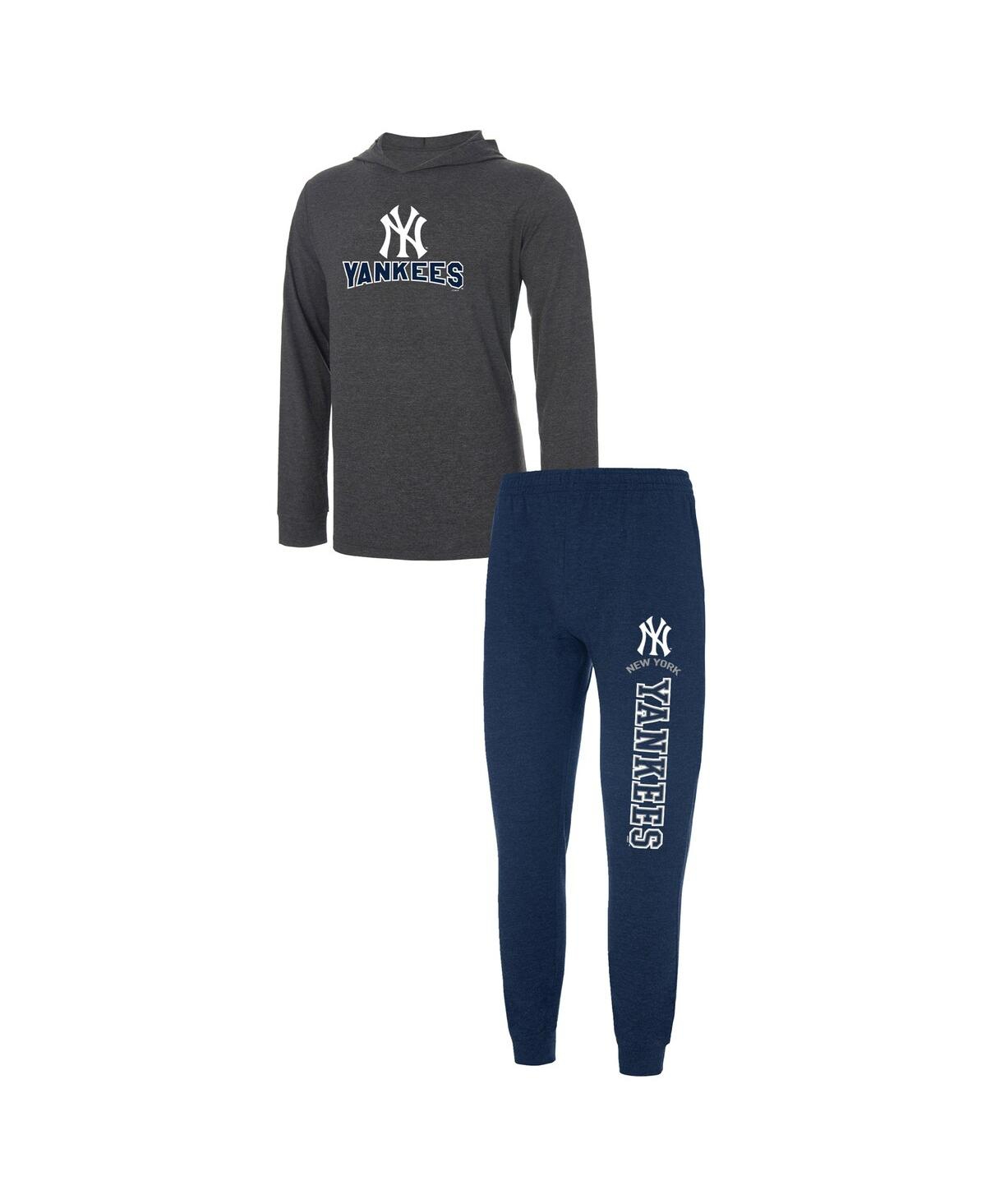 Concepts Sport Men's  Navy, Charcoal New York Yankees Meter Hoodie And Joggers Set In Navy,charcoal