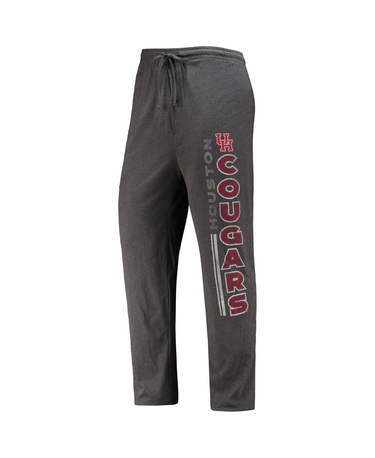 Concepts Sport Men's  Heathered Charcoal And Red Houston Cougars Meter T-shirt And Pants Sleep Set In Heathered Charcoal,red