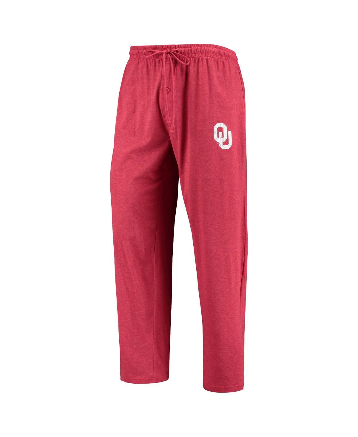 Concepts Sport Crimson/heathered Charcoal Oklahoma Sooners Meter Long Sleeve T-shirt & Pants Sleep S In Crimson,heathered Charcoal