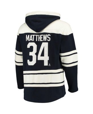 Men's Auston Matthews Blue Toronto Maple Leafs Player Name and Number Lacer Pullover Hoodie
