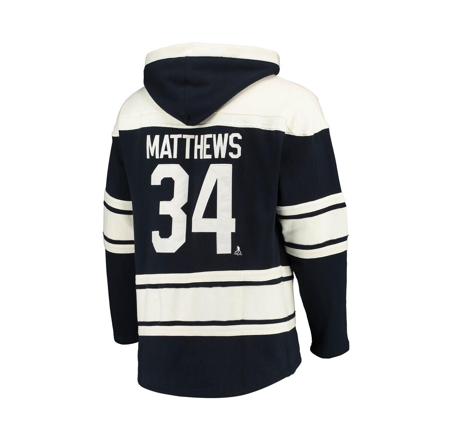 Men's Auston Matthews Blue Toronto Maple Leafs Player Name and Number Lacer Pullover Hoodie