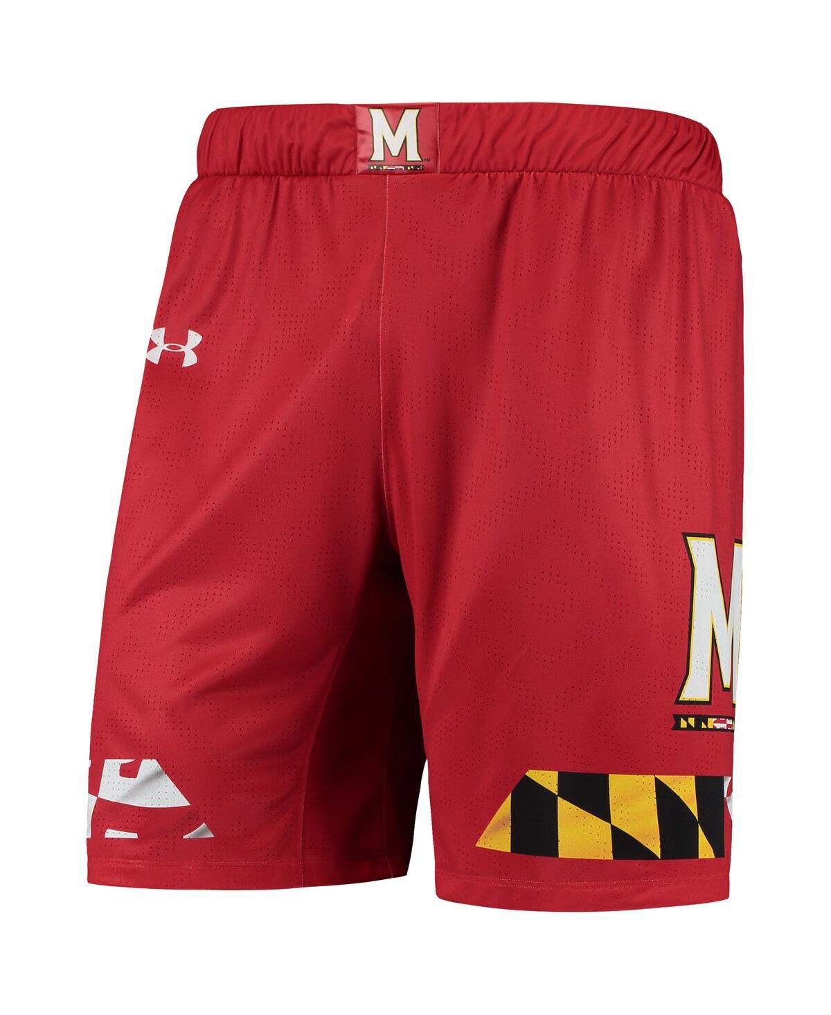 Shop Under Armour Men's  Red Maryland Terrapins Replica Basketball Short