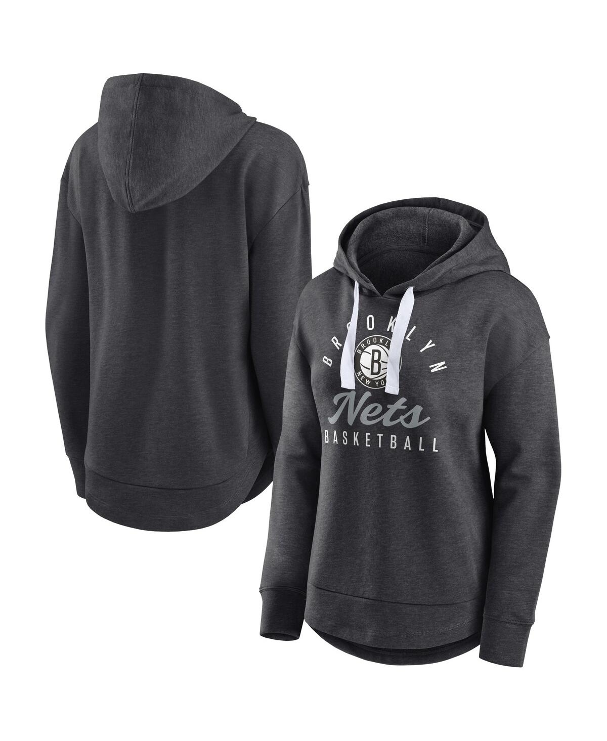 Fanatics Branded Heather Charcoal Brooklyn Nets Iconic Distribution Pullover Hoodie In Heather Charcoal