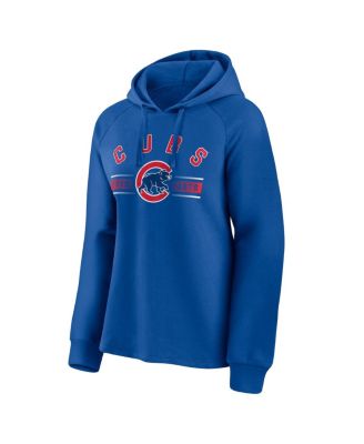 Women's Royal Chicago Cubs Perfect Play Raglan Pullover Hoodie