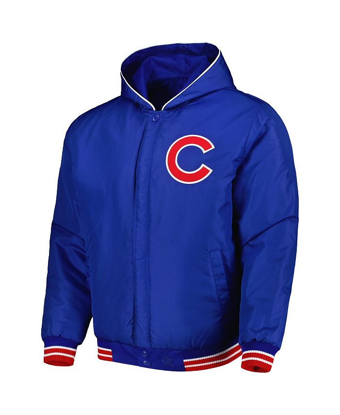 JH Design Men's Royal Chicago Cubs Reversible Fleece FullSnap Hoodie