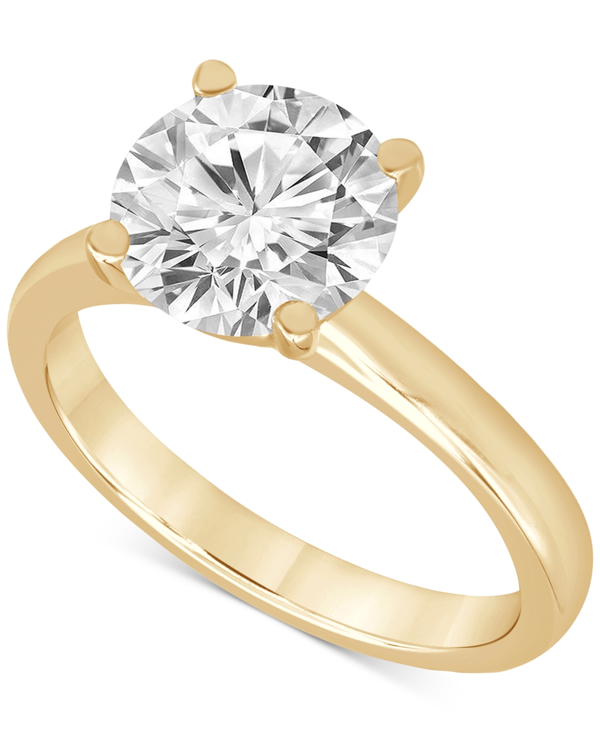 Badgley Mischka Certified Lab Grown Diamond Solitaire Engagement Ring (4 Ct. T.w.) In 14k Gold In Yellow Gold